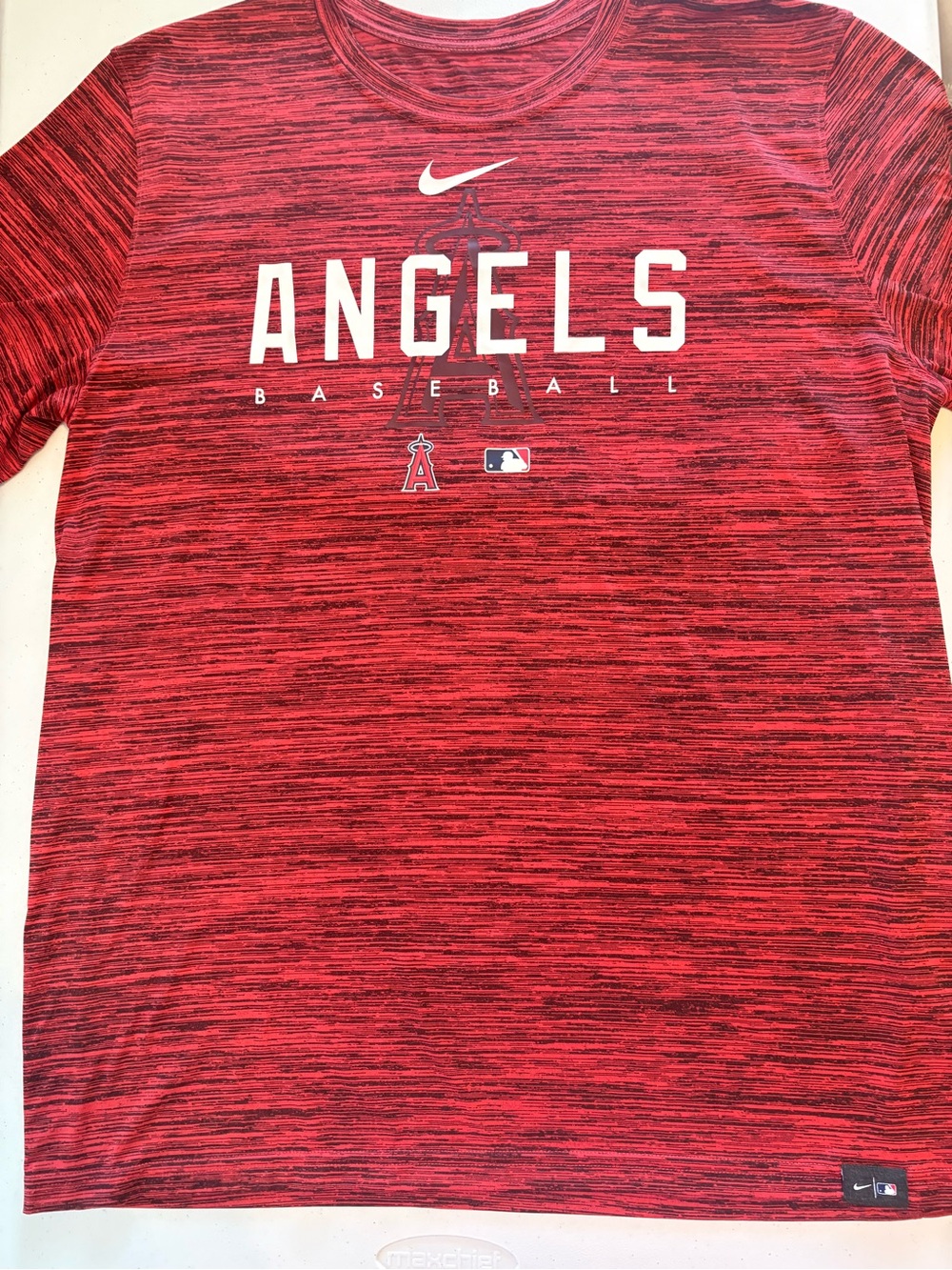 Nike Los Angeles Angels MLB Dri-FIT T-Shirt Red Black Heather Men’s Baseball Tee